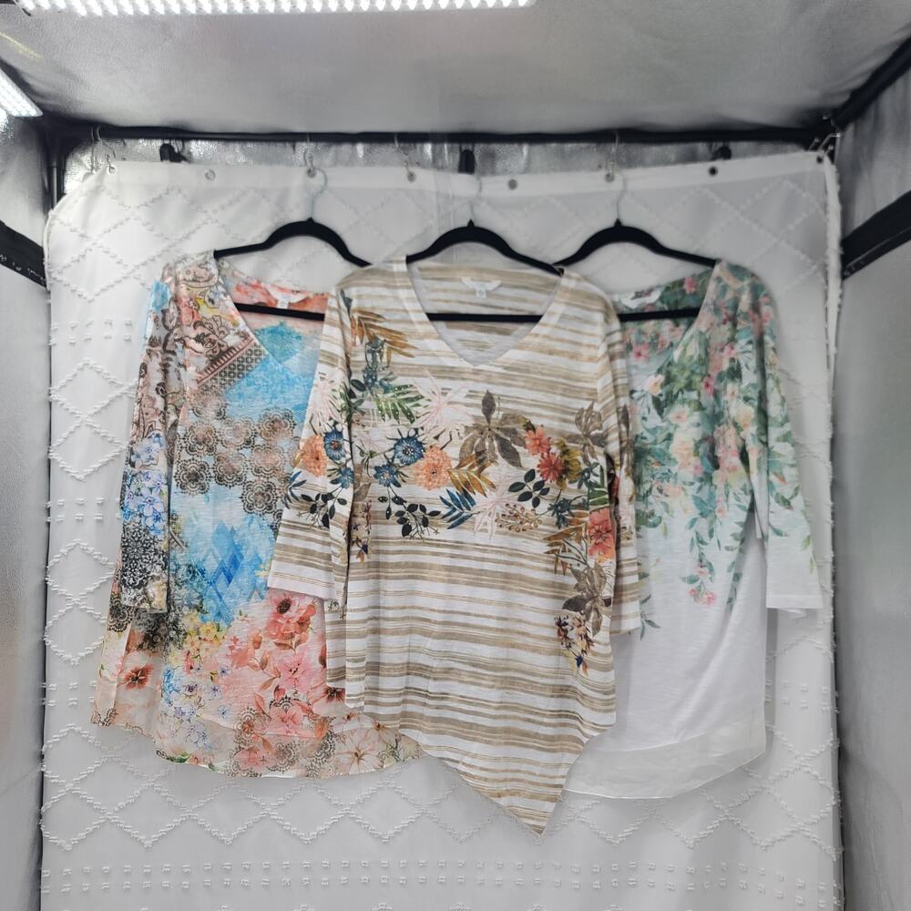 Time and Tru bundle of three shirts flowy size XL Vacation/Resort wear beachy